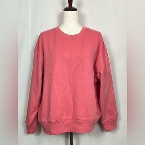 American Eagle Women’s Everyday Luxe Crew Neck Sweatshirt Coral M
